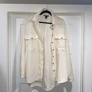 Cream corduroy button up shirt size XL